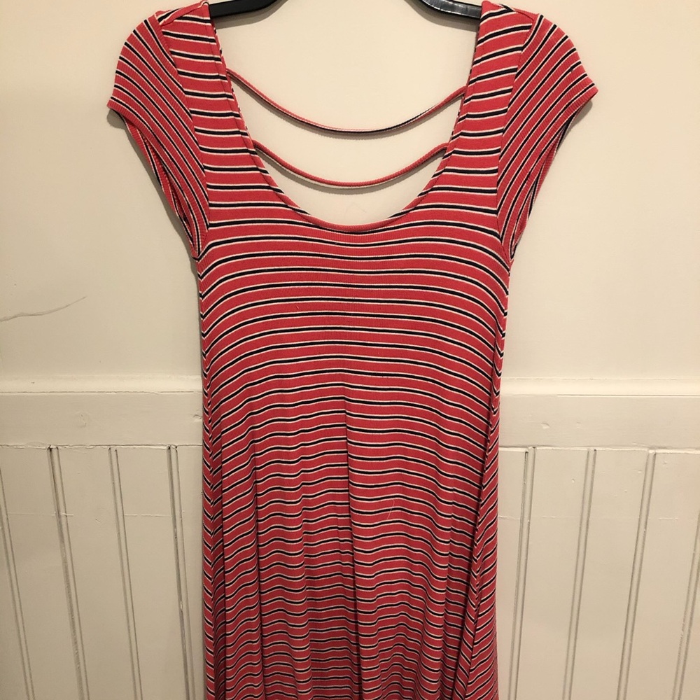 American Eagle Scarlet Colored B&W Striped Dress - Picture 1 of 4